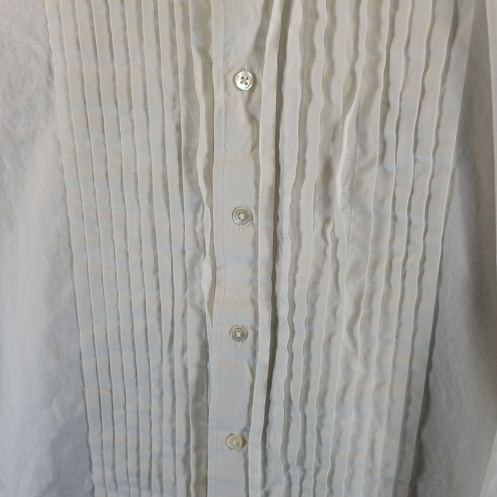 Brooks Brother Tuxedo Shirt Men 17 5 4XL White Undershirt Suit Button Up Pleated - Picture 4 of 8
